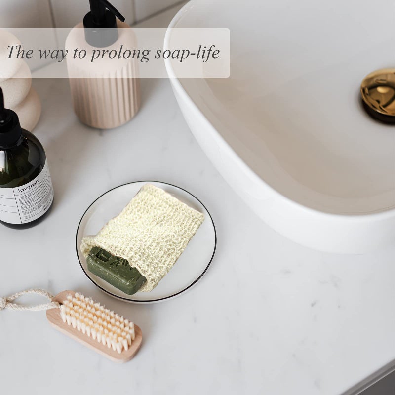 ZEPELOFFY Soap Bag,5 Packs Bar Saver Pouch,Sisal Soap Saver Bag Mesh for Exfoliating, Shower,Scrubber - Image 3